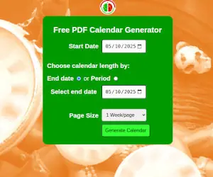 A thumbnail screenshot of a calendar generator app